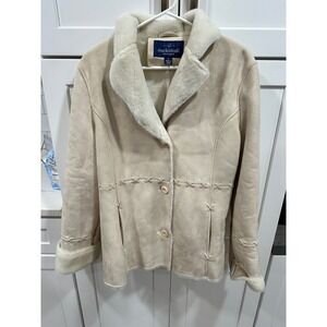 Mackintosh New England‎ Faux Suede Shearling Coat Women's Medium Jacket